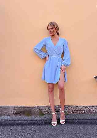 Женское стильное романтичное летнее платье софт Голубой Одесса