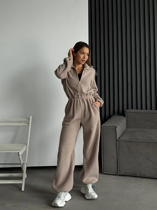 Женский теплый повседневный комбинезон двусторонний полар флис Одесса - изображение 2