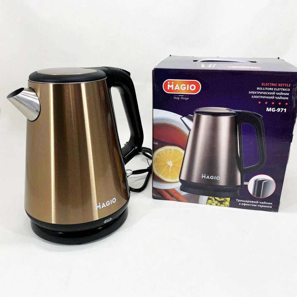 Тихий побутовий чайник MG-971, Потужний електрочайник електричний, Ергономічний електричний чайник XR-46 Івано-Франківськ - фото 1