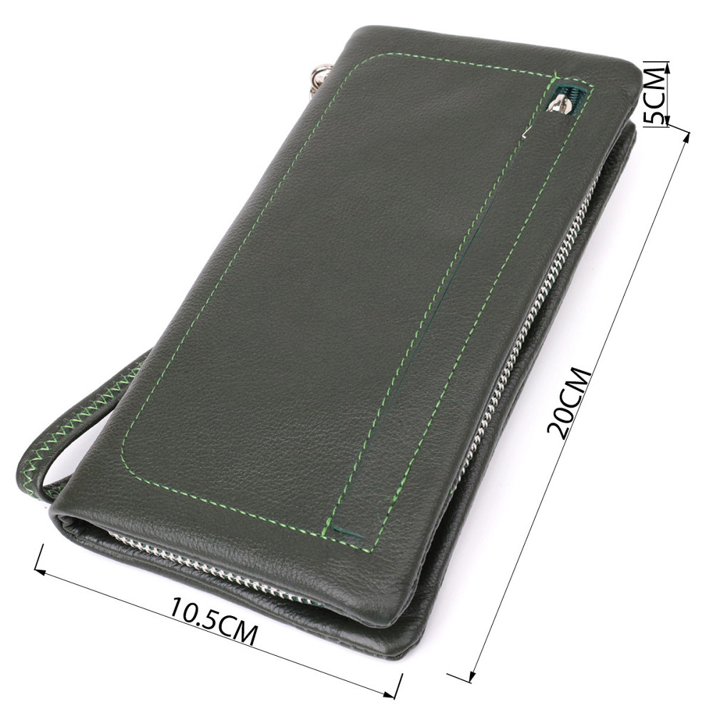 Стильний гаманець для жінок з відділенням під телефон Зелений (ST Leather) Київ - фото 7