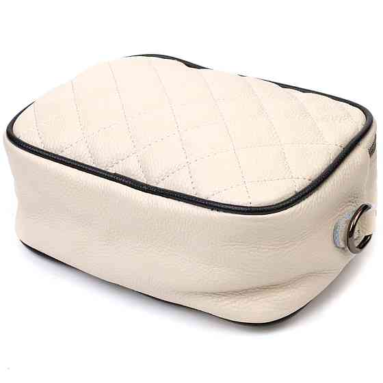 Сумка кросс-боди прямоугольная из натуральной кожи 22117 Vintage Белая Киев