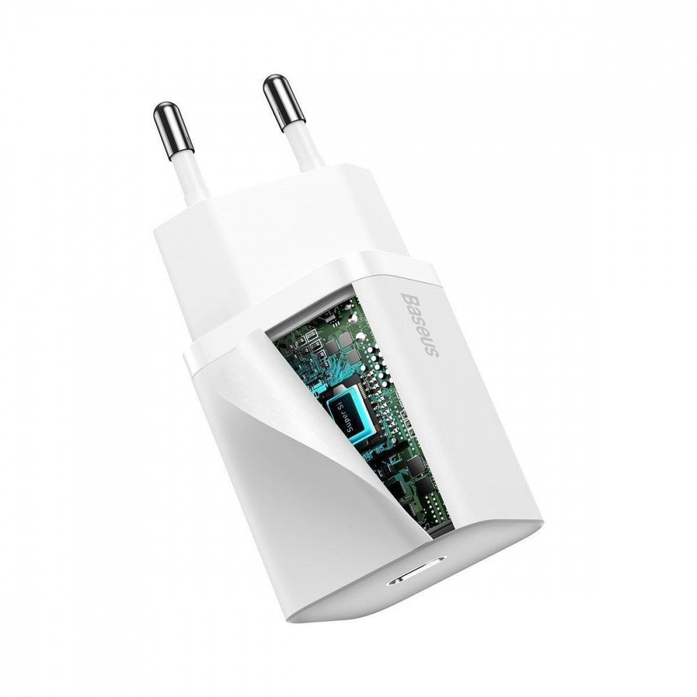 Сетевое зарядное устройство Baseus Super Silicone PD Charger 20W Cable Type-C to Lightning белый Львов - изображение 9