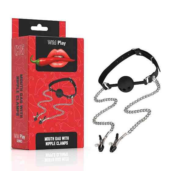 Кляп та затискачі для сосків Wild Play Sex Aura Київ