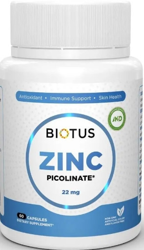 Цинк пиколинат Biotus Zinc Picolinate 22 мг 60 капс Киев - изображение 1