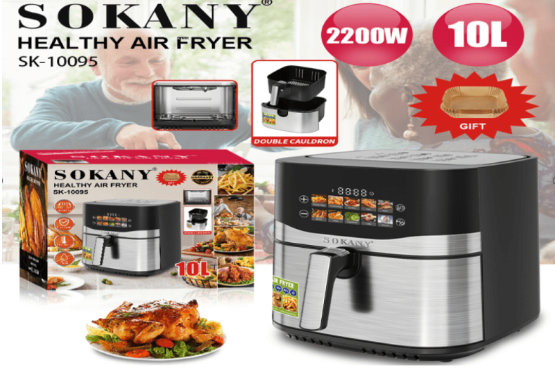 Аерофритюрниця SK-10095 10 л, 2200 Вт, без масла, з РК-дисплеєм, багатофункціональні режими Одеса - фото 1