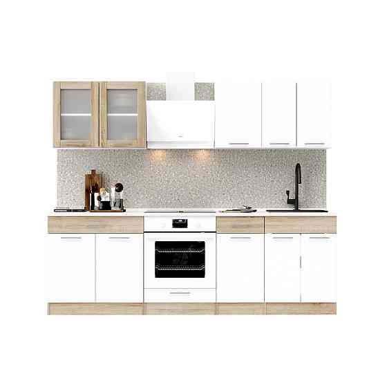 Кухня модульная Эверест Эко набор №3 дуб сонома/нимфея альба (белый) 2.4 м столешница Скай (DTM-071058) Львов