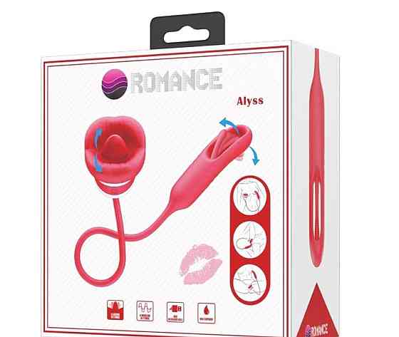 Вібратор з стимуляцією клітора Romance - Alyss Masturbator Mouth Red Sex Aura Київ