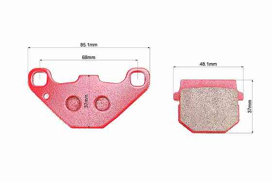 Гальмівні колодки (дискові) Suzuki AD50; KAWASAKI- AH 80 / KMX 125 / KDX 125 / KX 80 / KXF 250; HYOSUNG SD50; DAELIM-ET 250; CECTEK-500 к-кт червоні Київ
