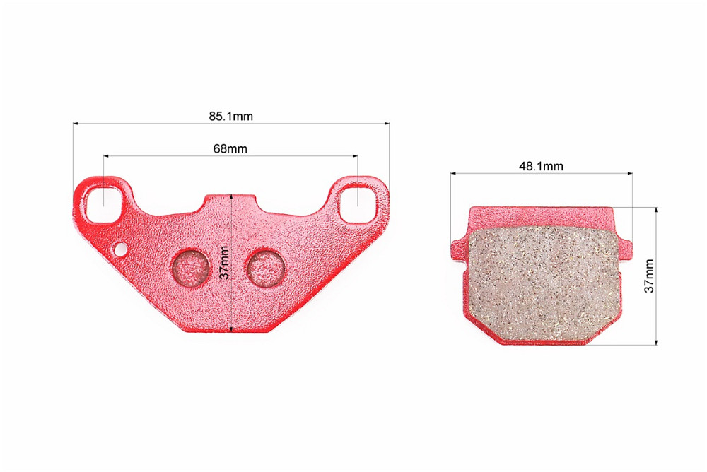 Гальмівні колодки (дискові) Suzuki AD50; KAWASAKI- AH 80 / KMX 125 / KDX 125 / KX 80 / KXF 250; HYOSUNG SD50; DAELIM-ET 250; CECTEK-500 к-кт червоні Київ - фото 2