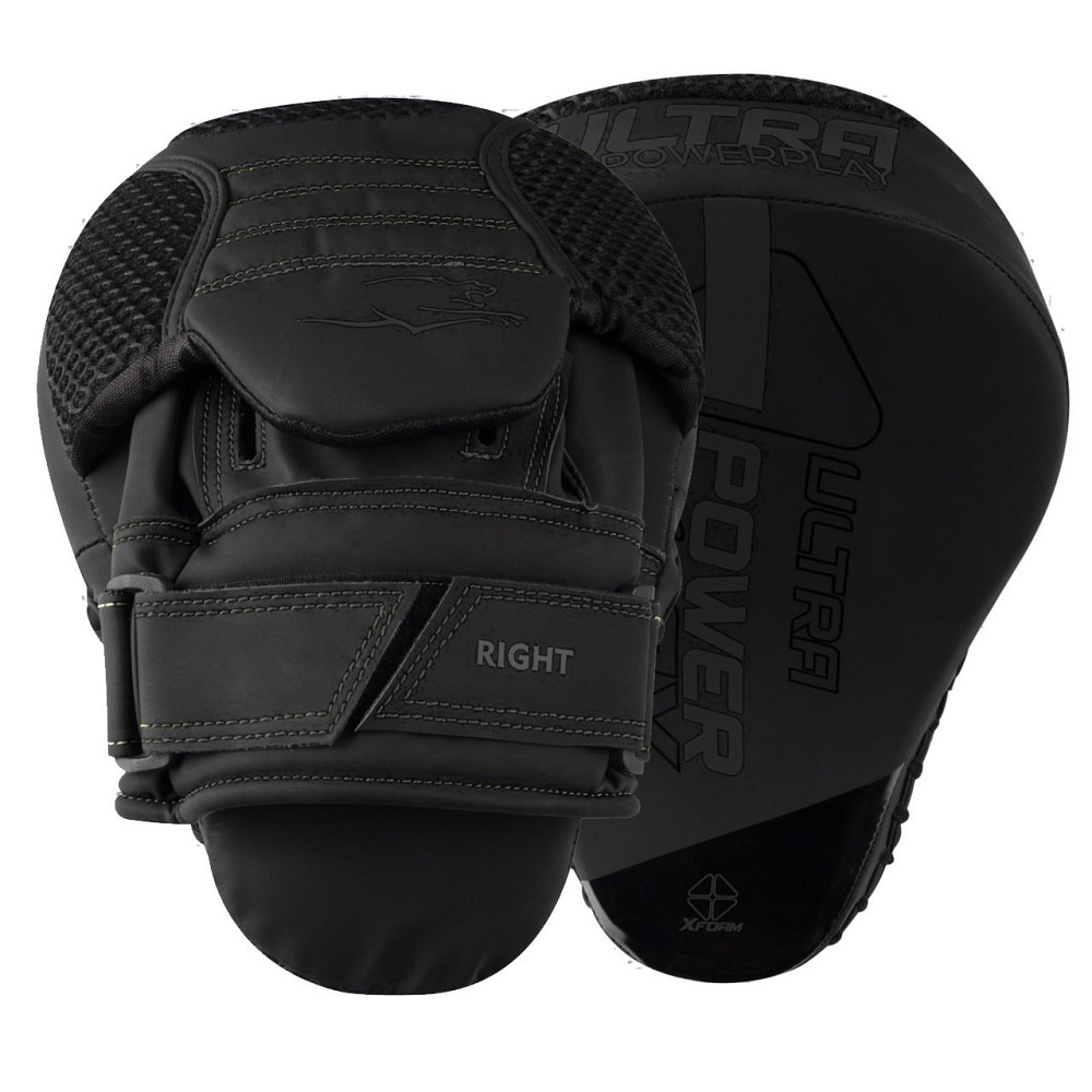 Лапи боксерські PowerPlay 3044 Pro Carbon Ultra Series Чорні PU [пара] Каменское - изображение 1