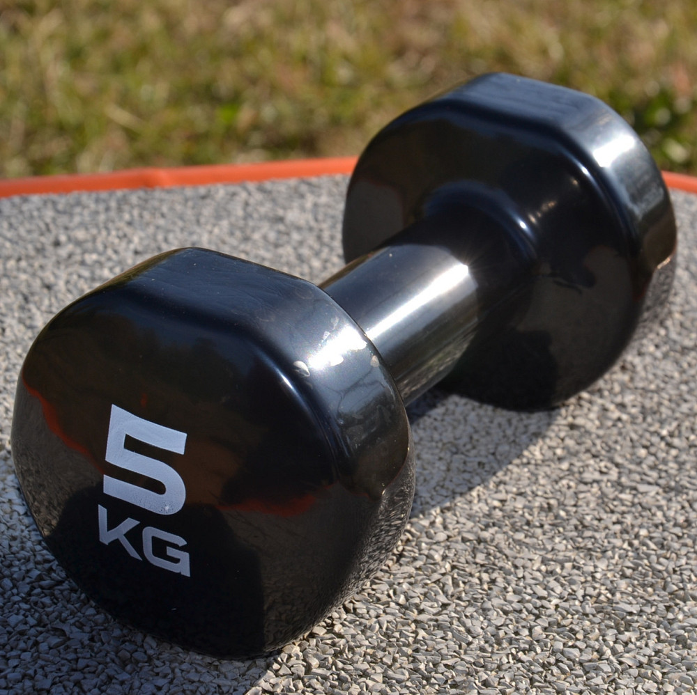 Гантель вінілова PowerPlay 4125 Achilles 5 кг. Чорна (1шт.) Кам'янське - фото 10