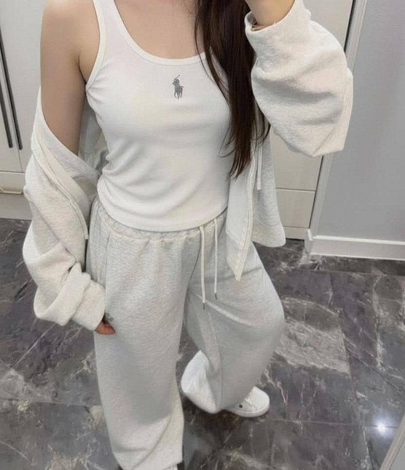 Женская стильная повседневная тройка из лого качественная дорогая двунитка. Меланж, L-XL Одесса - изображение 1