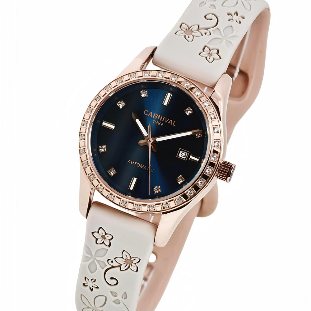 Часы женские наручные механические Carnival Maldives Beige Flower (2 ремешка) Киев - изображение 10