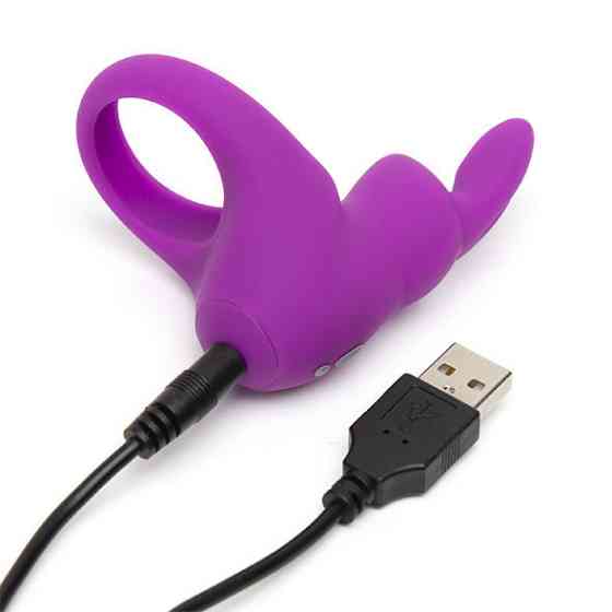 Ерекційне кільце з вібрацією Happy Rabbit Rechargeable Cock Ring Purple Sex Aura Київ