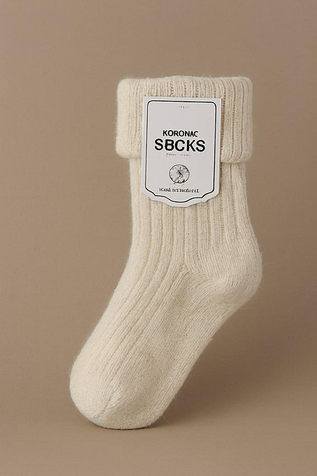 Шерстяные женские носки с отворотом КОРОНА. Набор из 5 шт. Корона Ангора. Размер 36-41 Киев - изображение 3