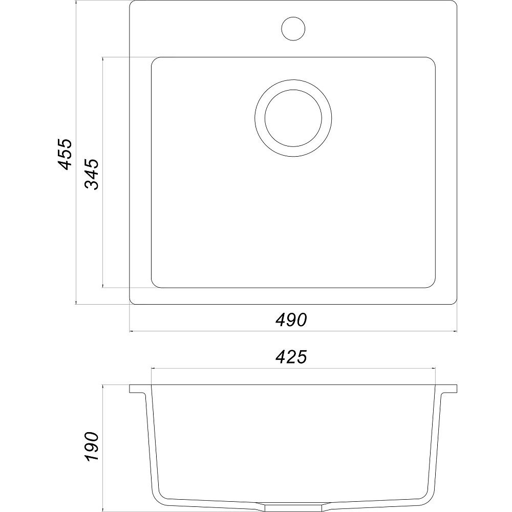 Гранітна мийка Globus Lux AOSTA мигдаль 490x455мм-А0008 Тернопіль - фото 5