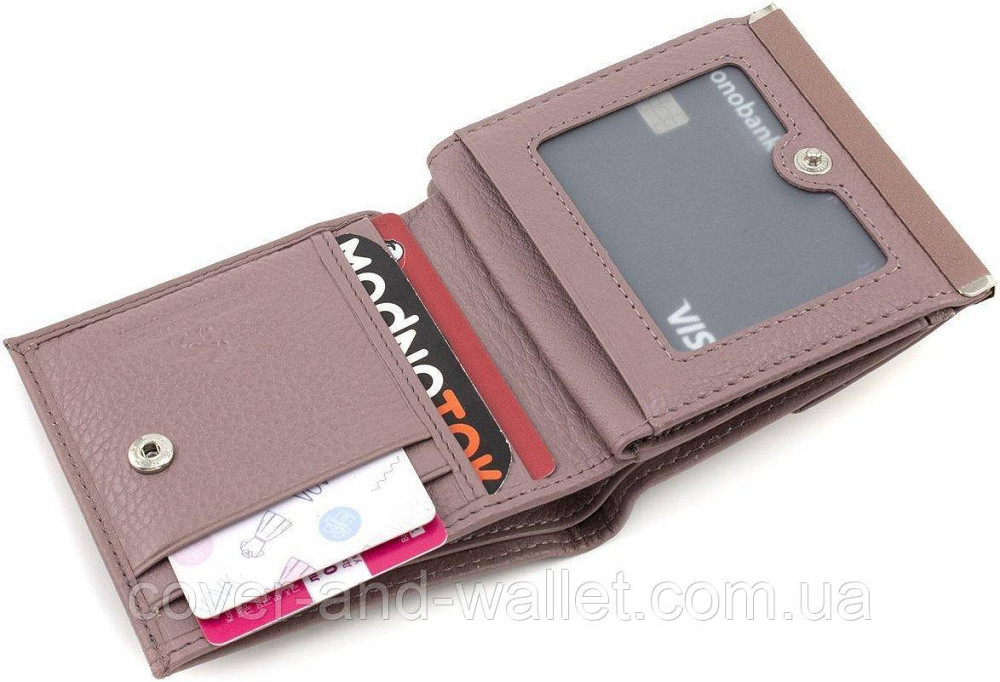 Пудровый женский кошелек небольшого размера из натуральной кожи Marco Coverna MC 213 Киев - изображение 8