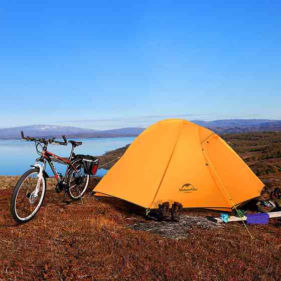 Намет надлегкий одномісний  з футпринтом Naturehike Cycling 1 NH18A095-D, 210T, помаранчевий Київ