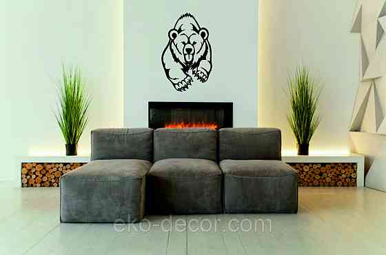 Декоративне настінне Панно «Ведмідь» Декор на стену 90*57 см, Чорний Київ