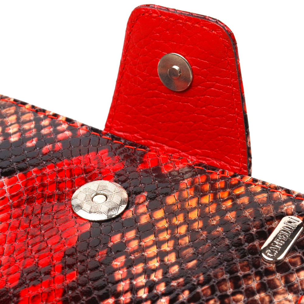 Стильне портмоне для жінок з монетницею на блискавці з натуральної фактурної шкіри Різнокольорове (CANPELLINI) Київ - фото 9