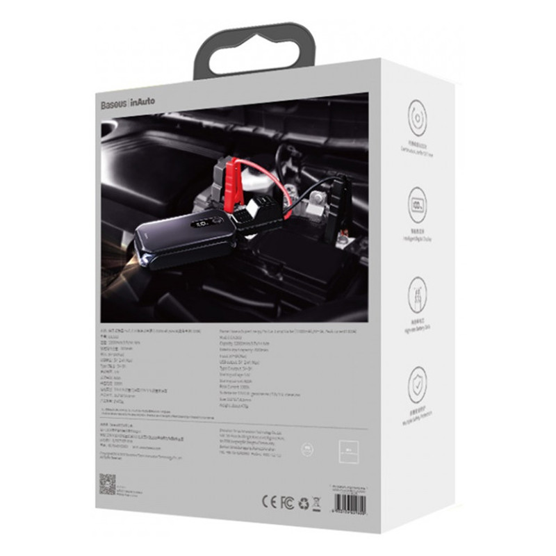 Автомобільне пуско-зарядний пристрій Baseus Super Energy Pro 12000 mAh CRJS03-01 (Чорне) Николаев - изображение 9