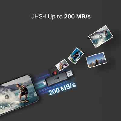 Зчитувач флеш-карт TP-Link USB-C + USB 2.0 SD + TF silver (UA430D) Вінниця