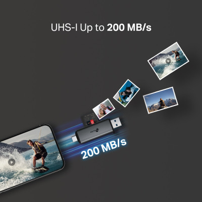 Считыватель флеш-карт TP-Link USB-C + USB 2.0 SD + TF silver (UA430D) Винница - изображение 6