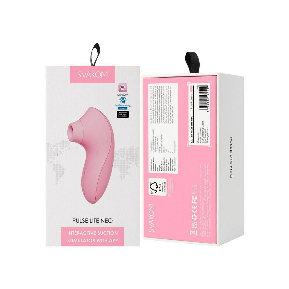 Вакуумный стимулятор Svakom Pulse Lite Neo Pale Rosette, управляется со смартфона Sex Aura Киев - изображение 8