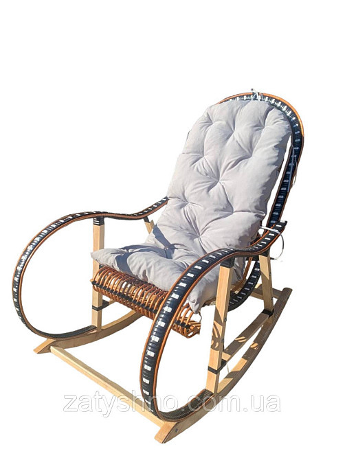 Крісло гойдалка із лози | крісло-гойдалка для відпочинку | крісло гойдалка садова Київ - фото 1