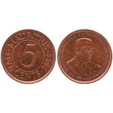 Маврикій 5 Центів 2012 рік AUNC Полтава - фото 1