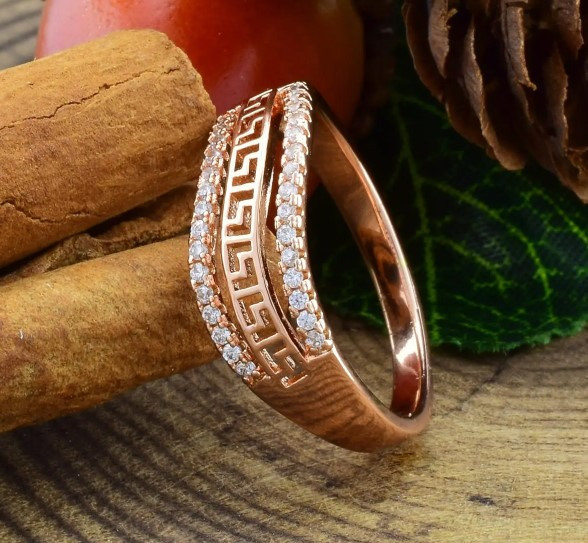 Кольцо Xuping 14192, 18 размер (ширина 6мм), белые фианиты, позолота РО Киев - изображение 1