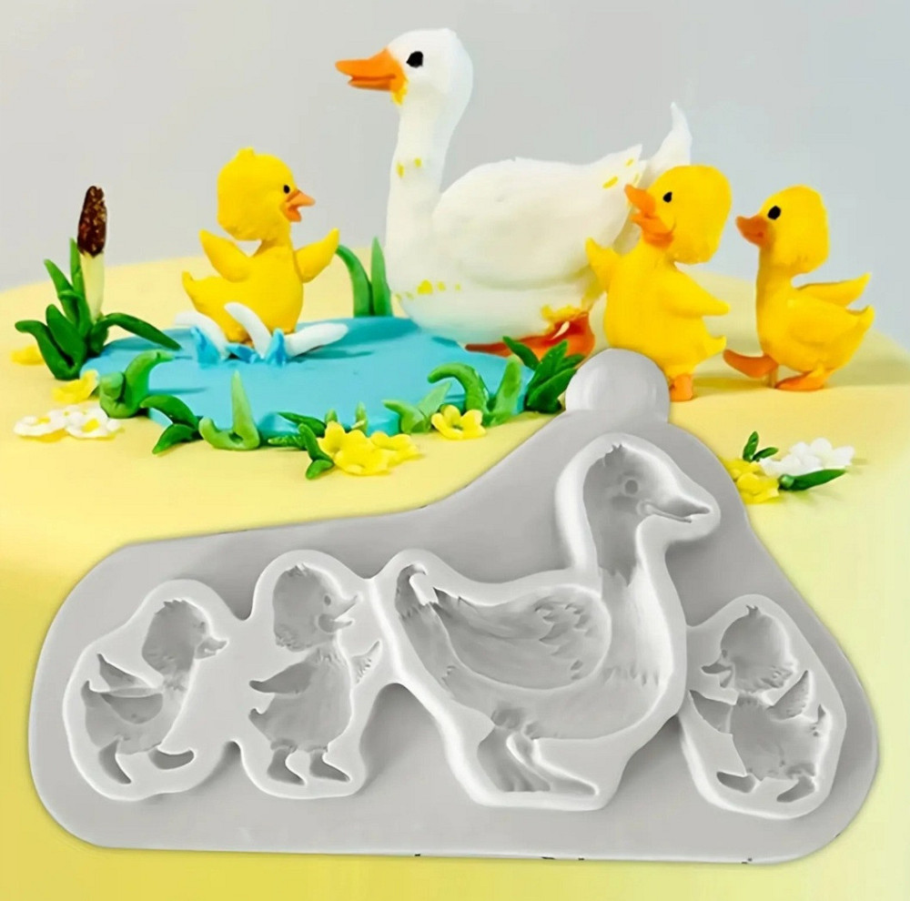 Молд силиконовый Утята 99 на 161 мм серый Киев - изображение 1