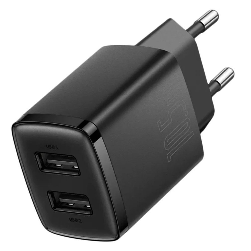 Універсальний зарядний пристрій Baseus Compact Charger 2U 10.5 W CCXJ010201 (Чорний) Николаев - изображение 2