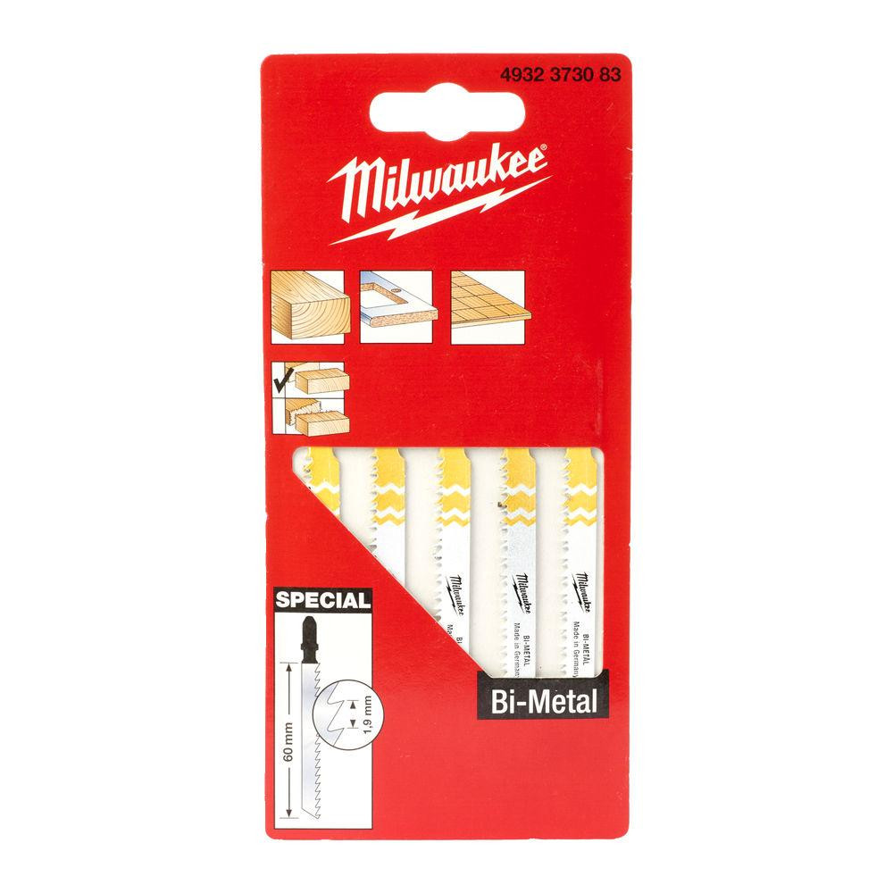 Полотна для лобзика SPECIAL MILWAUKEE, 60мм/ крок зуба 1,9мм (5шт), (ламінат, паркетна дошка) Одеса - фото 1