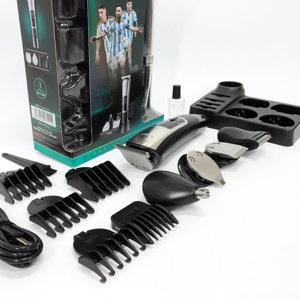 Перукарська машинка акумуляторна професійна VGR 5 в 1 V-111, Універсальні машинки для стрижки волосся SK-89 Львів - фото 15