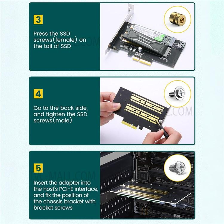 Адаптер Ugreen для установки SSD M.2 NVMe + M.2 NGFF в слот PCI-E 3.0 x4 CM302 70504 Николаев - изображение 8