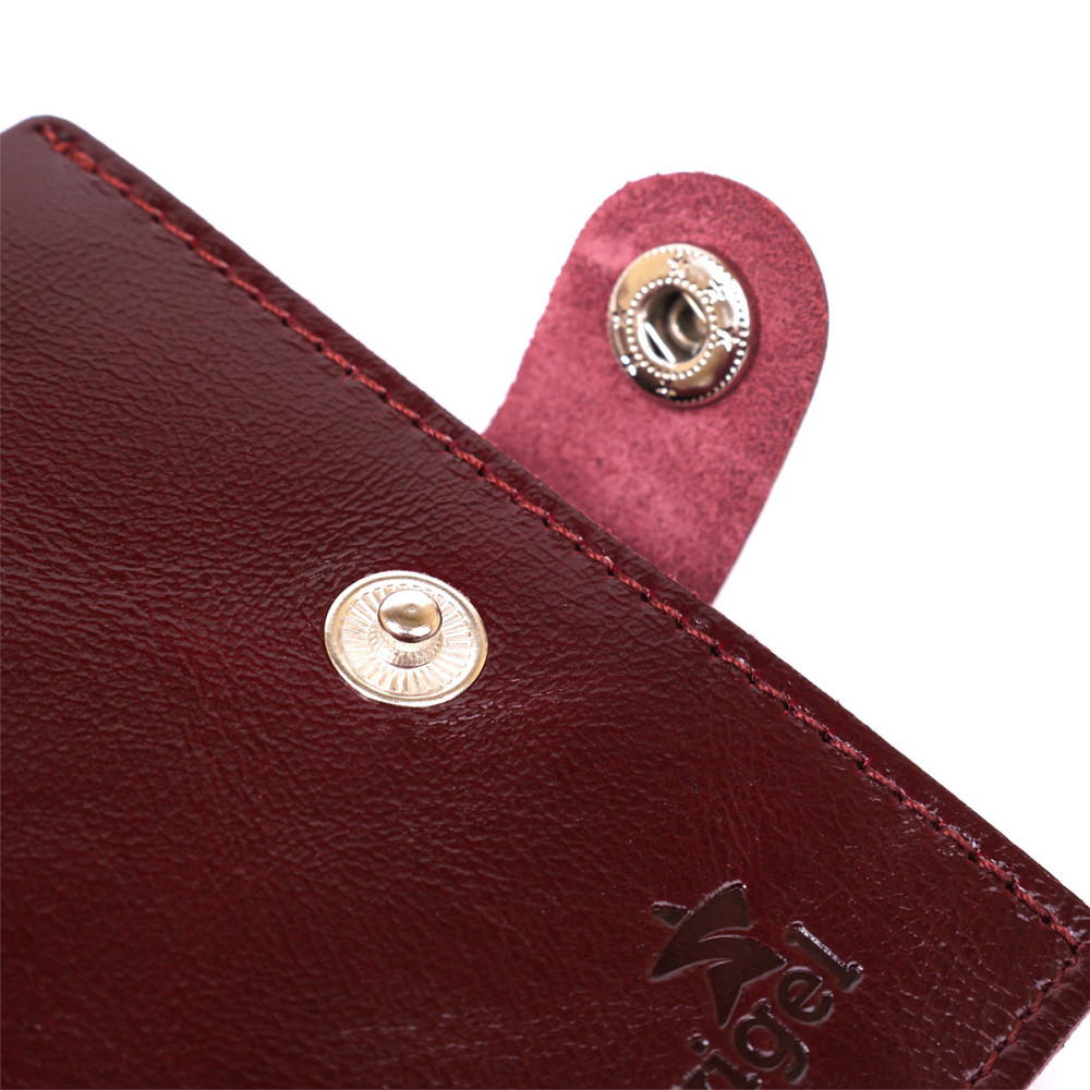 Классическое кожаное портмоне Shvigel 16505 Бордовый Киев - изображение 5