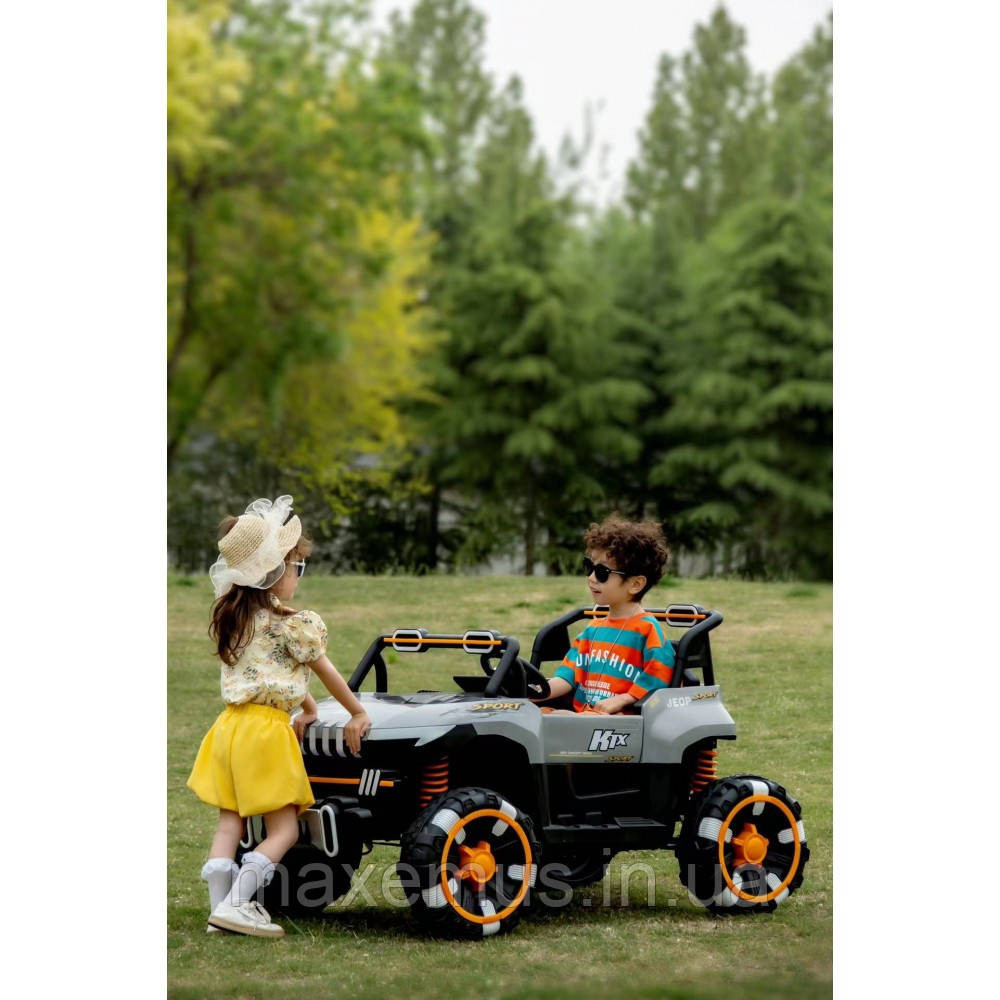 Детский электромобиль джип Spoko SP-8688 Зеленый (Полный привод 4х4, 2 местный, пульт р/к, 12V, Bluetooth) Мостиска - изображение 11