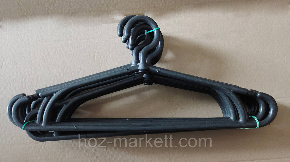 Вішалки плічка тремпель пластиковий з поворотним гачком потовщений чорний 40 см 10 шт уп Харків - фото 8
