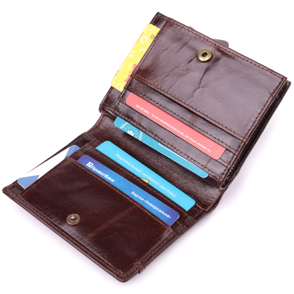 Вертикальний чоловічий гаманець із натуральної шкіри Vintage sale_15096 Коричневий Київ - фото 5