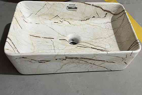 Раковина накладна Mixxus Premium QUADRO-0208 MARBLE 480х315х140mm з переливом   ( MP6518 ) 25438 Харків