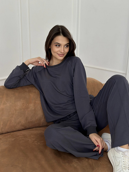 Свитшот женский однотонный Графитовый 46/48 Харьков - изображение 4