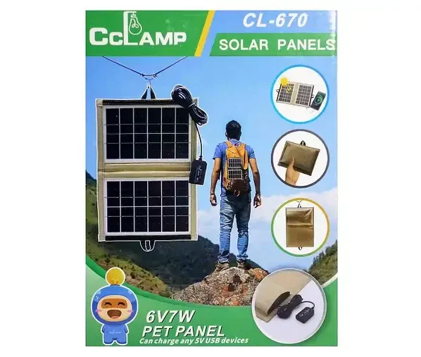 Солнечная панель 7W CL 670 портативная USB для зарядки смартфонов, планшетов, GPS и повербанков Одесса - изображение 13