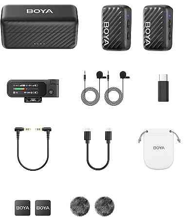 Мікрофон подвійний бездротовий / рекордер з ШІ шумозаглушенням для телефону камери Type-C BOYAMIC 2-01 SBR Київ