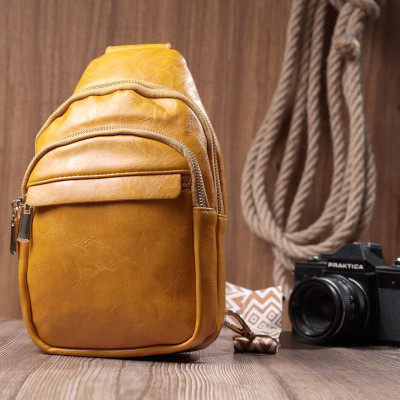 Сумка Vintage З гладкої екошкіри Жовта (22769) Вінниця - фото 3