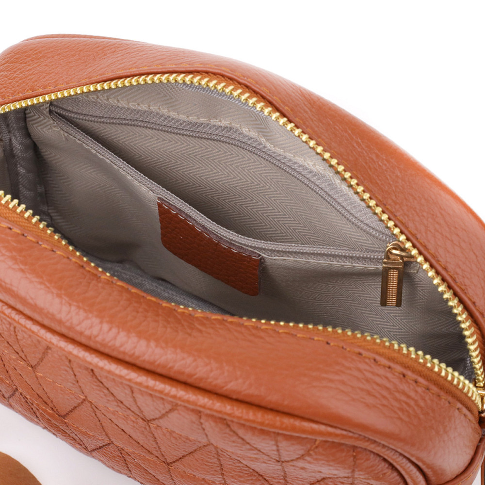 Стеганая сумка для женщин из натуральной кожи Vintage 22899 Рыжий Киев - изображение 7