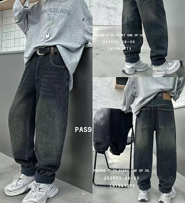 Джинсы скейтеры для мальчика темно-синие теплые на флисе на 8,9,10,11 лет Николаев - изображение 1