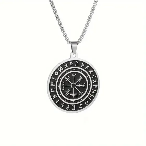 Підвіска з рунами вікінгів із нержавіючої сталі – символ сили та захисту Київ