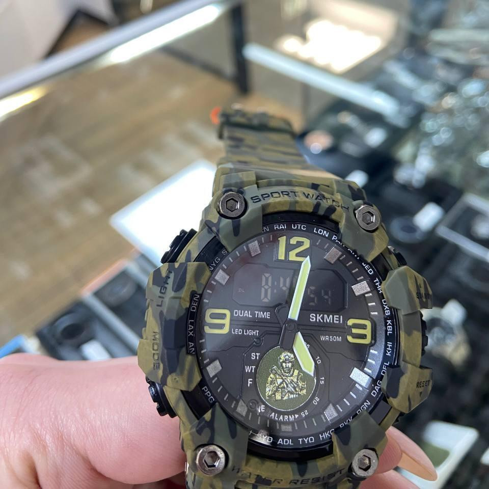 Часы мужские водостойкие тактические Skmei Brave с Вашим Лого (Камуфляж) Киев - изображение 6