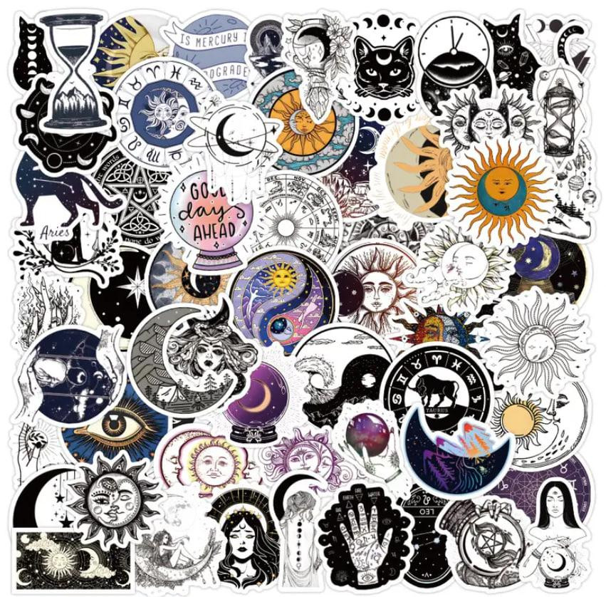 Астрологічні наклейки, вінілові стікери. Водонепроникні естетичні наклейки, набір 60 штук Київ - фото 1